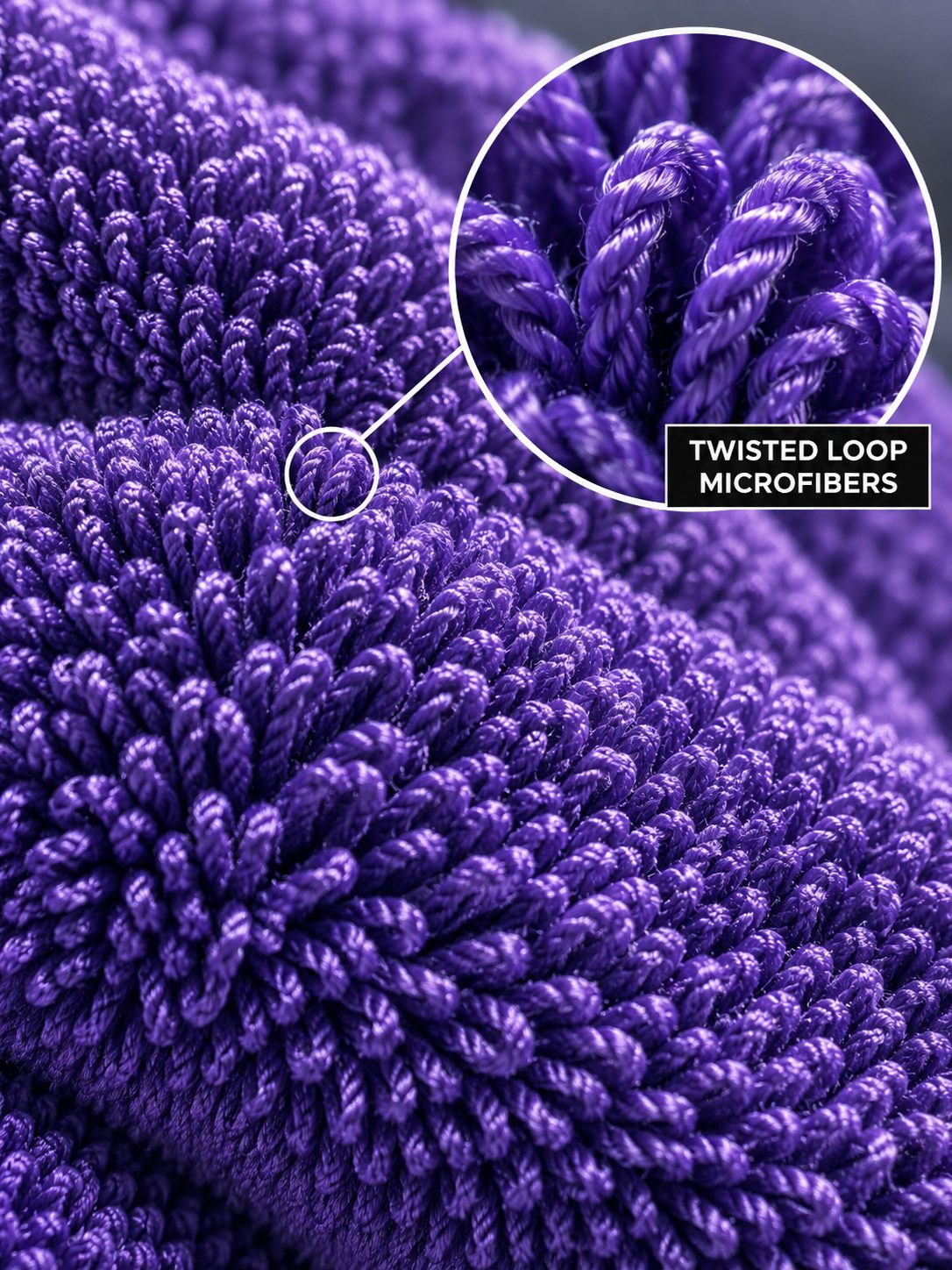 Close-up of Phantom twisted loop microfibers