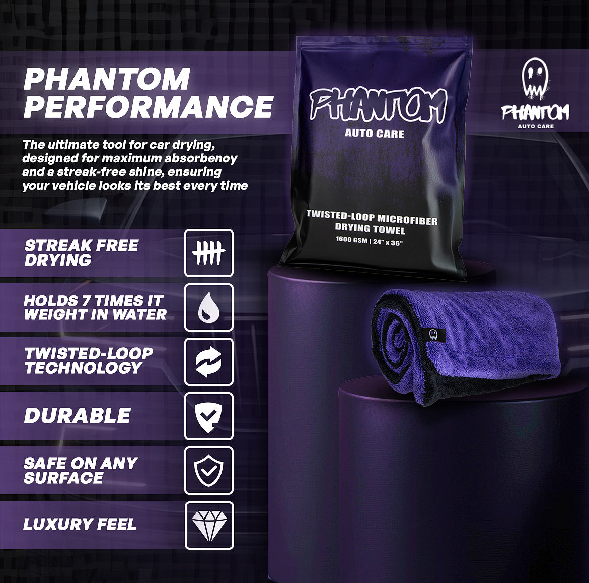 Phantom Twisted-Loop Drying Towel